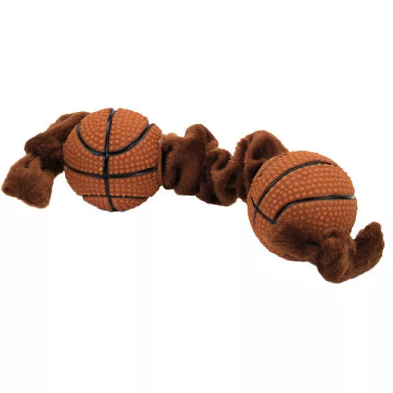 Lil Pals Plush and Vinyl Basketball Tug Toy Brown 8 in – Default Title
