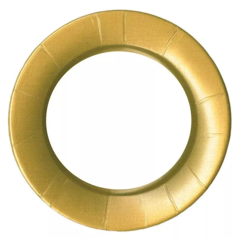 Linen Border Paper Dinner Plates In Gold