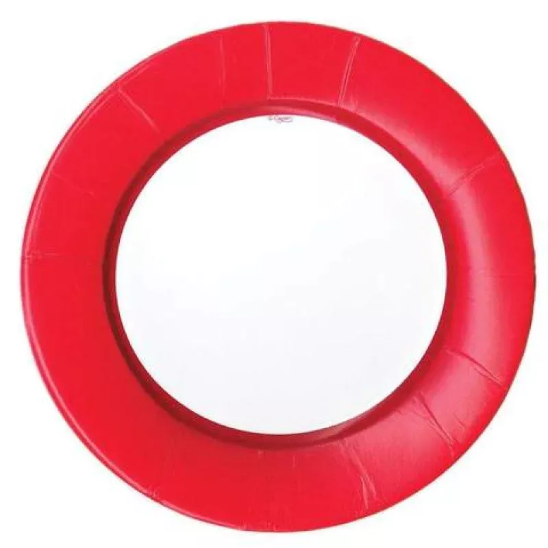 Linen Border Paper Dinner Plates in Red