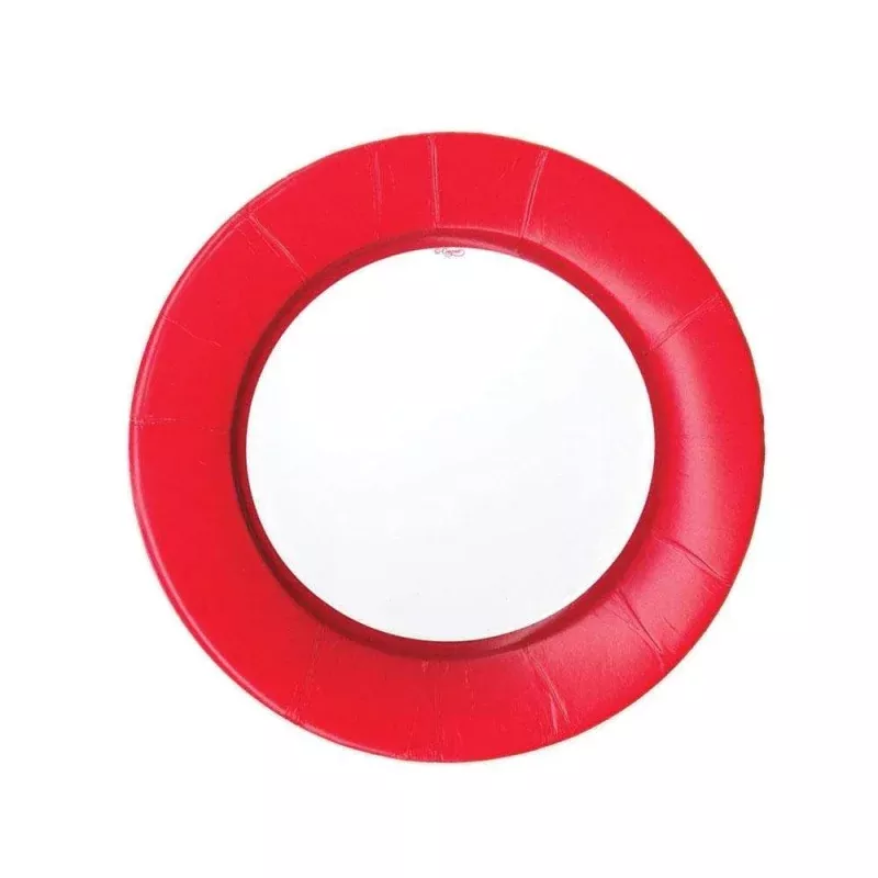 Linen Border Paper Salad & Dessert Plates Red
