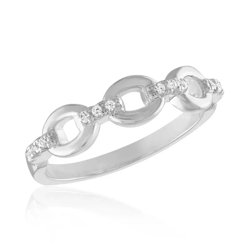 Linked CZ Loop Stack Ring|8&9&7&6