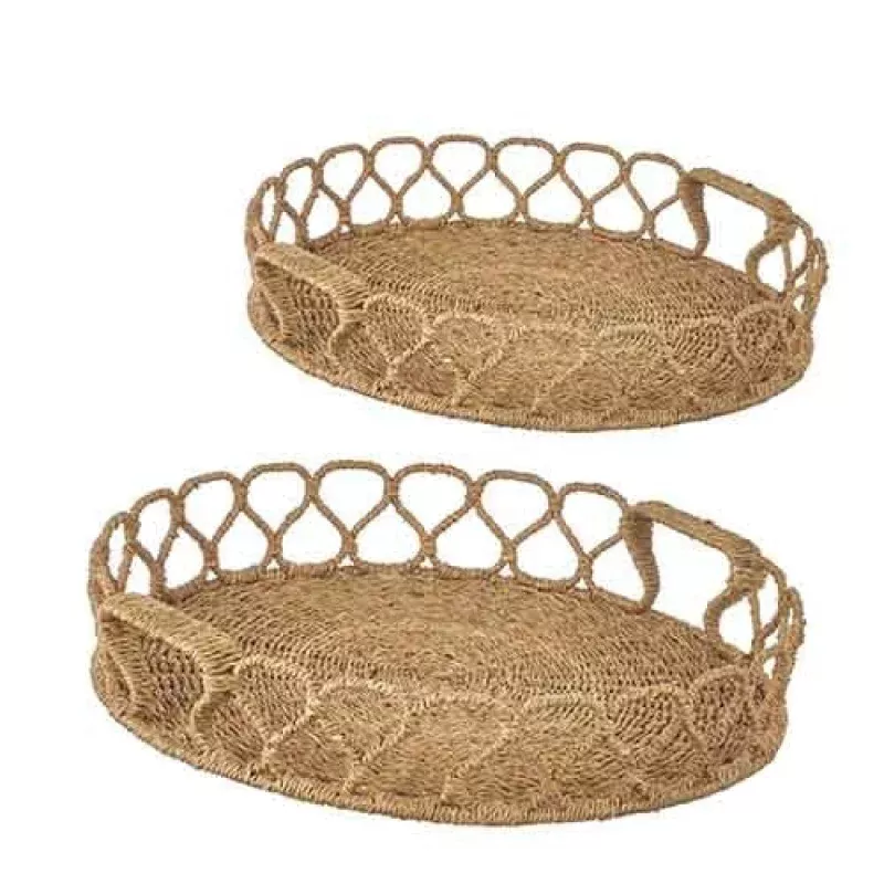 Looped Rattan Tray|Large