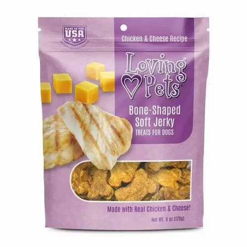 Loving Pets, Loving Pets Bone-Shaped Soft Jerky Treats Cheese, 6 oz