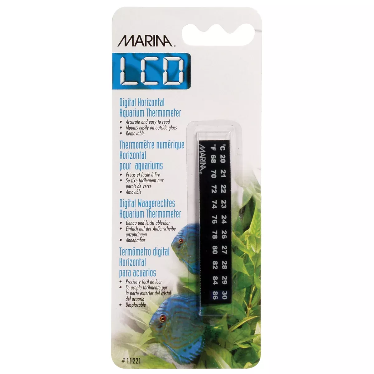 Marina Horizontal LCD Aquarium Thermometer