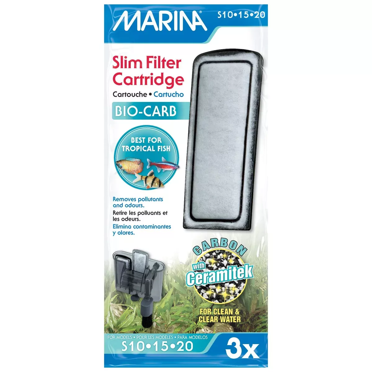 Marina Slim Filter Carbon Plus Ceramic Cartridge 3 pack