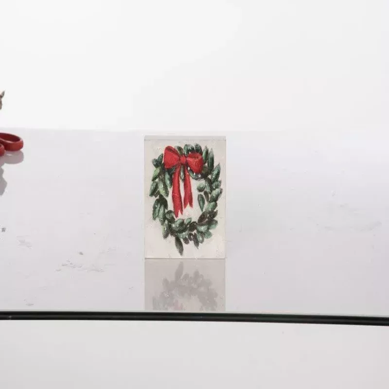 MDF Hand Painted Wreath Block Decor