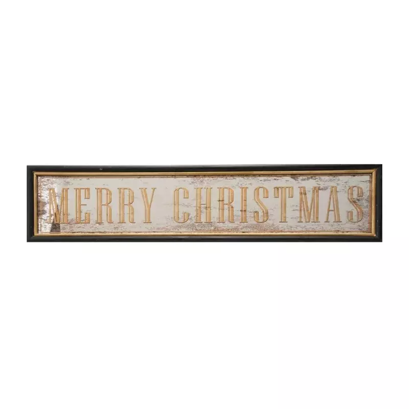 MDF Wall Dcor With Antiqued Mirror Merry Christmas