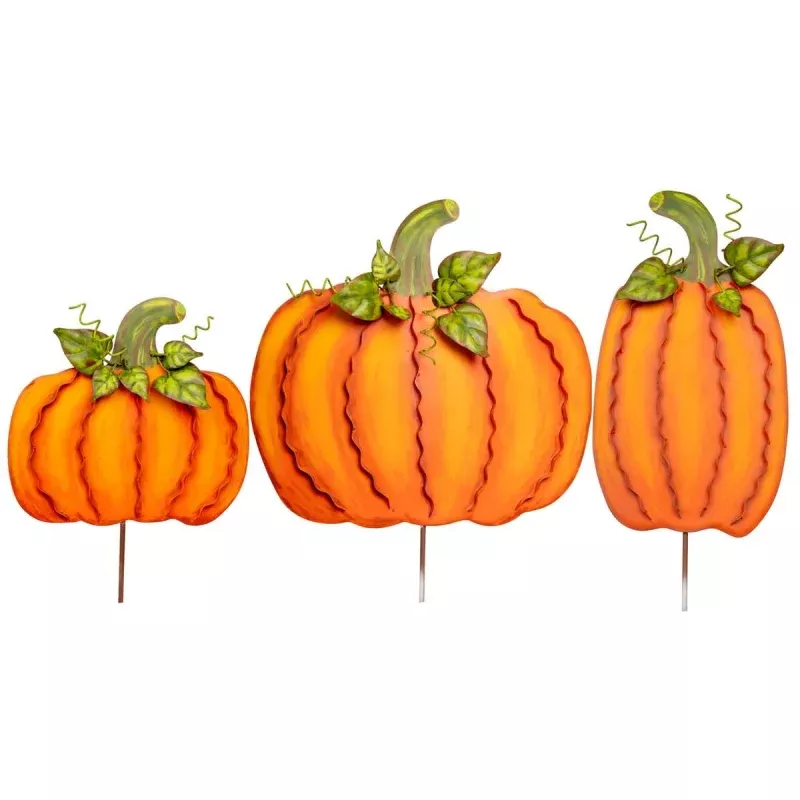 Medium Ribbon Pumpkins Orange – Sold Individually