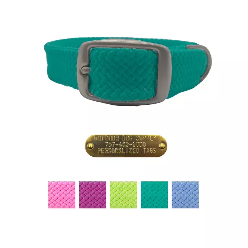 -Mendota Pet Double Braided Name Tag Collar With Satin Hardware- No Tag