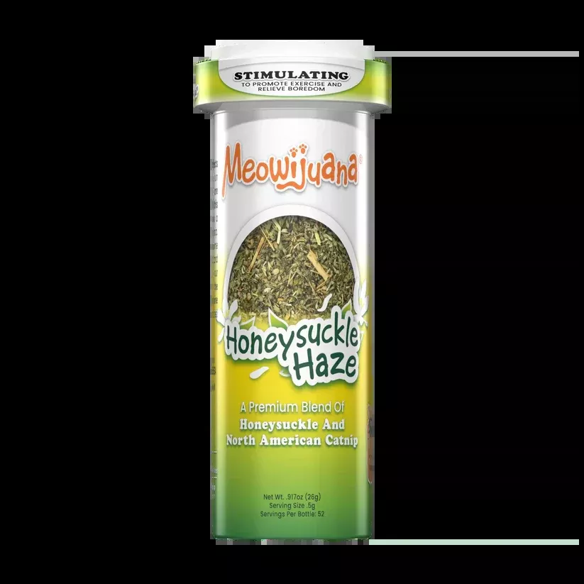 Meowijuana Honeysuckle Haze Catnip Blend – 26g Bottle