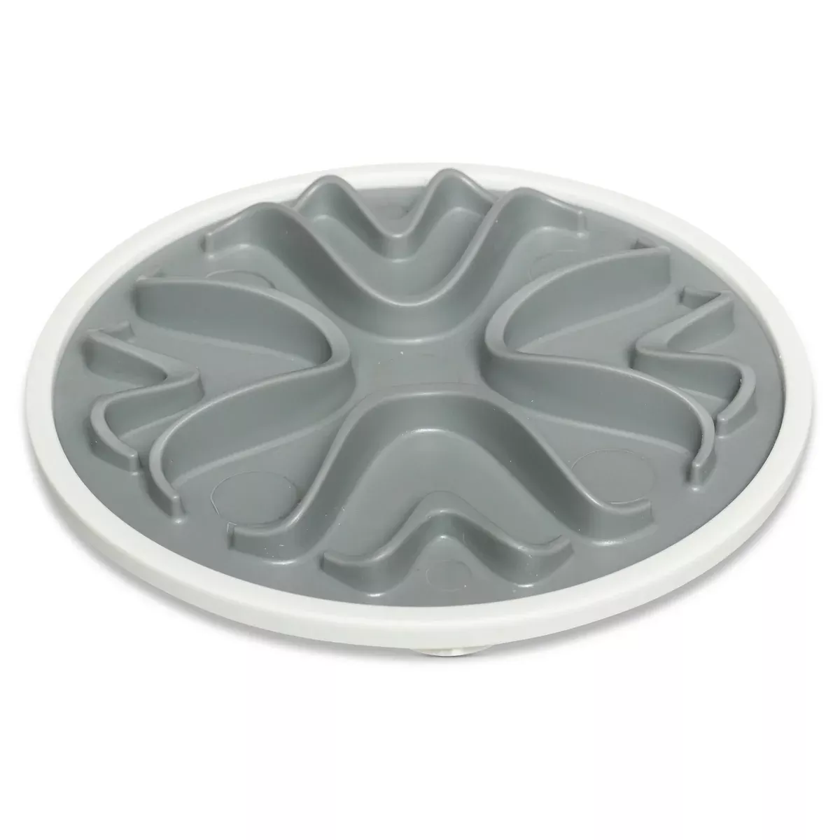 Messy Mutts Cat Interactive Feeder - 6" - Cool Grey