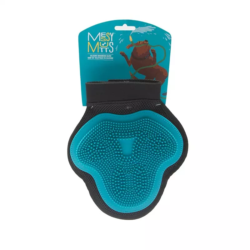 Messy Mutts Grooming Glove for Dog or Cats – Blue