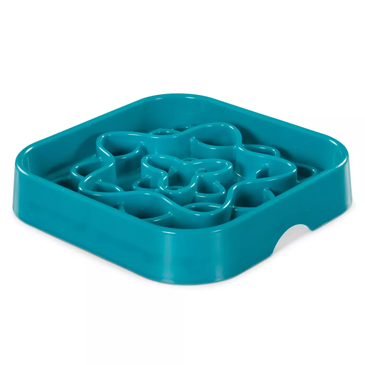 Messy Mutts Slow Feeder Square Dog Bowl – Blue – 8 Cup Capacity