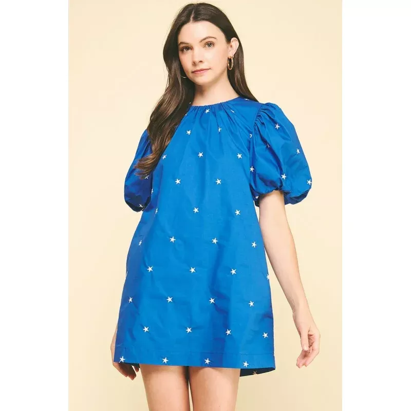 Miggy Star Embroidered Mini Dress