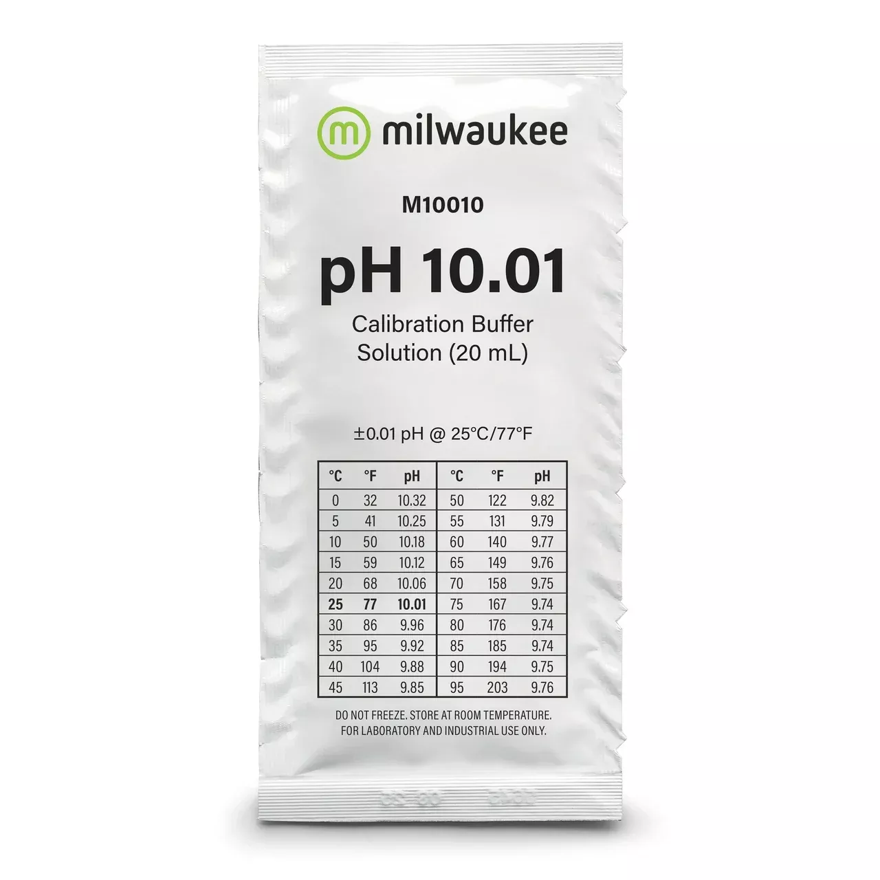 Milwaukee 10.01 pH Calibration Fluid – 1 Packet 10.01 pH Buffer Solution – 10 Pack