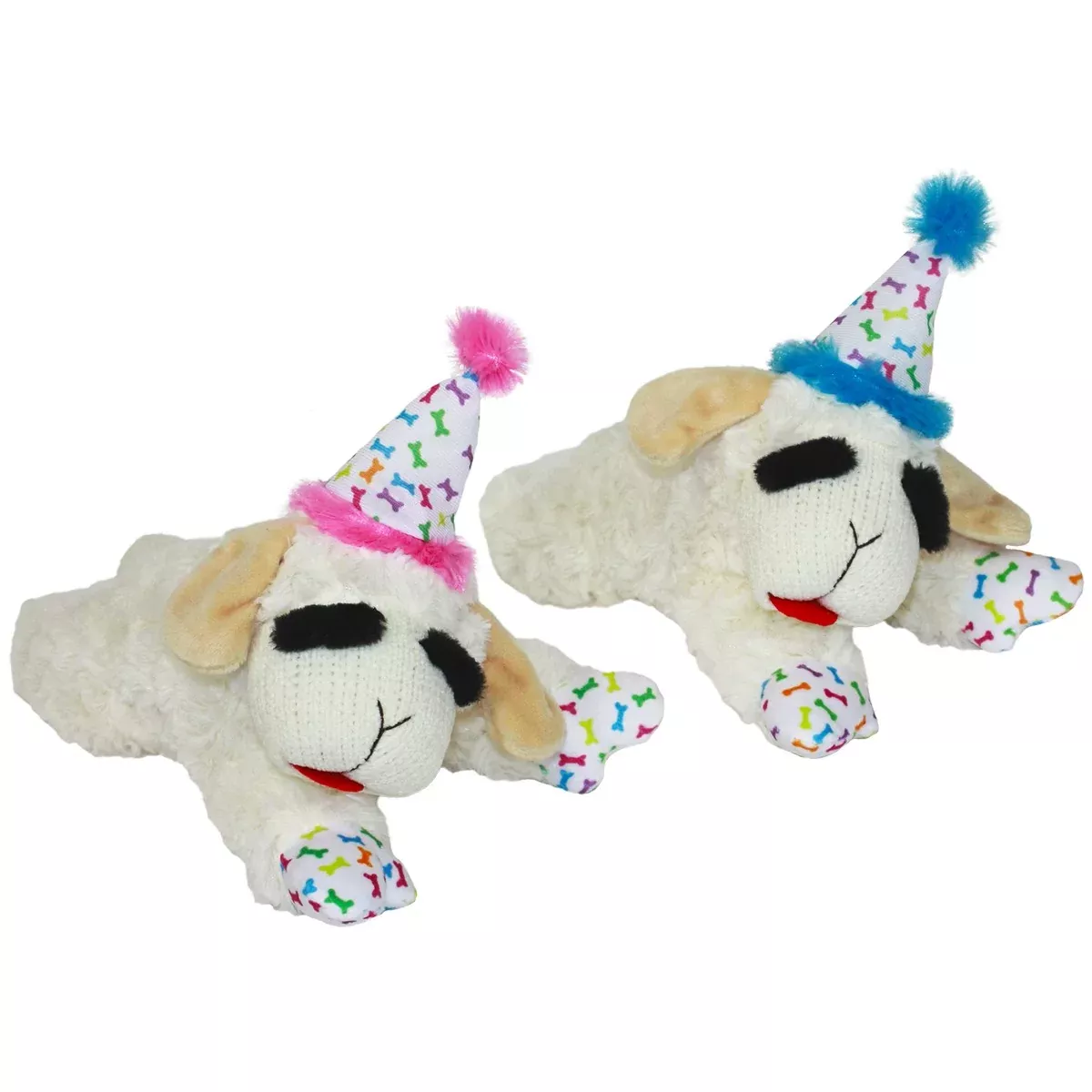 Multipet Lamb Chop Birthday Hat Dog Toy – Assorted Colors/Types