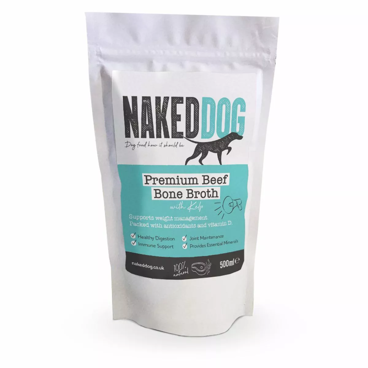 Naked Dog Bone Broth Premium Beef With Kelp 500ml