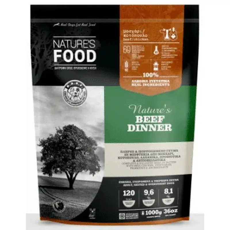 Nature’s Food – Beef Dinner Patties 1kg