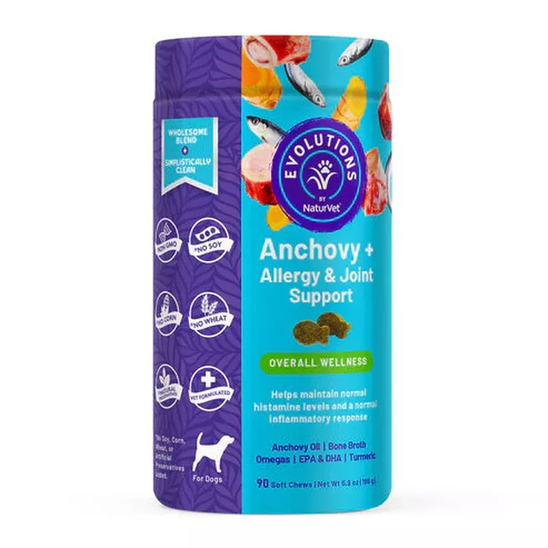 NaturVet Evolutions – Anchovy + Allergy & Joint Support Soft Chews