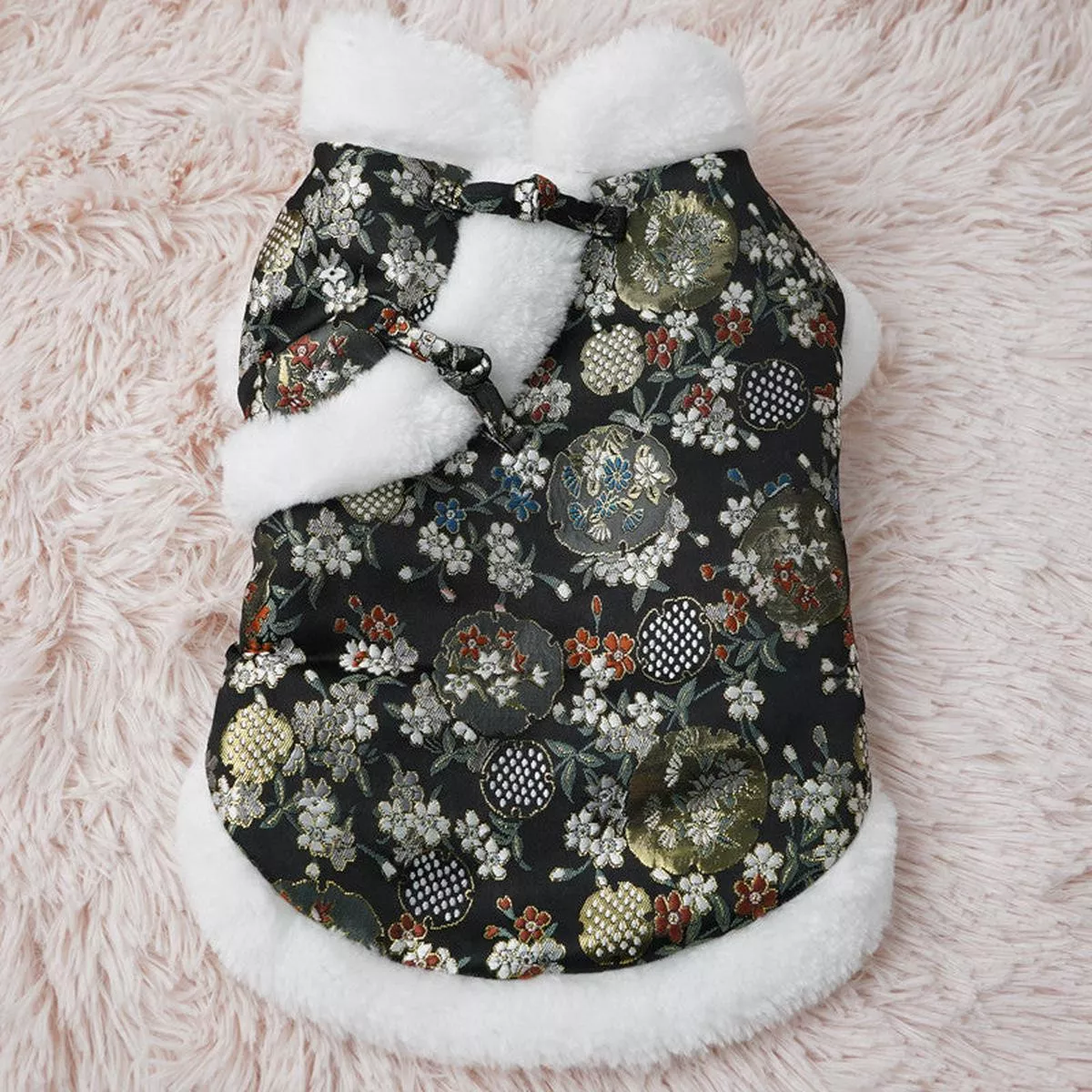 New Year Pet Cotton Clothes Thicken And Keep Warm – Black | S