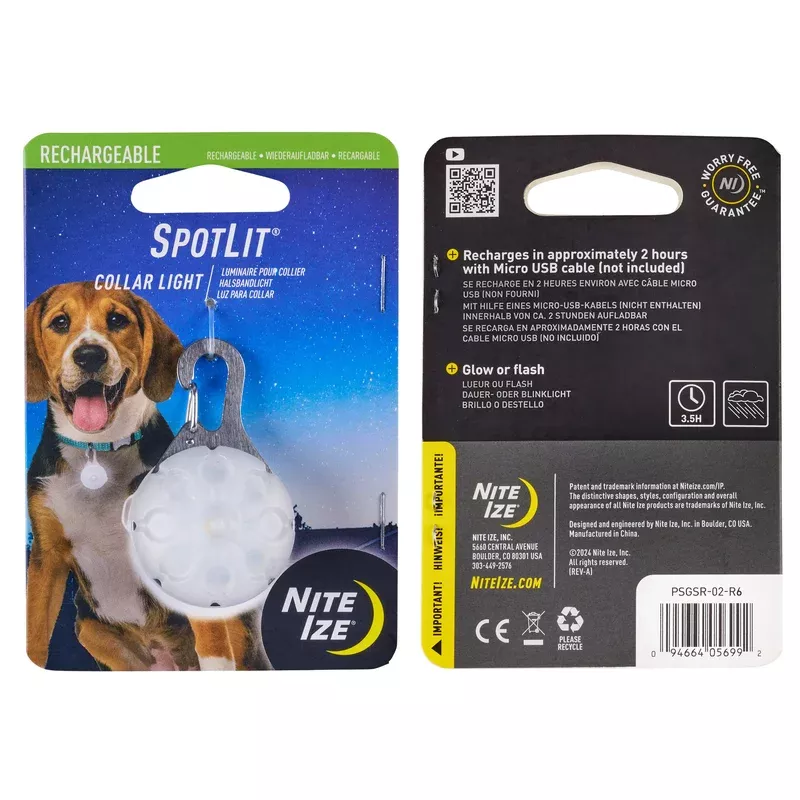 Nite Ize Spotlit Rechargeable Light Dog Collar - Pink