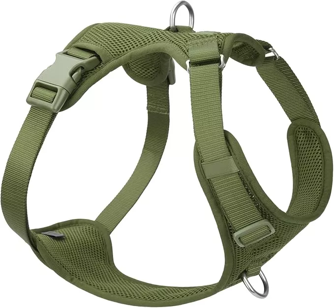 No Pull Dog Harness for Small Medium Large Dogs – Adjustable 2 Layer Mesh Dog Vest with Dual Clip, Escape Proof, Quick Release, Lightweight Breathable Mesh for Walking Hiking (Carmel Brown,S)