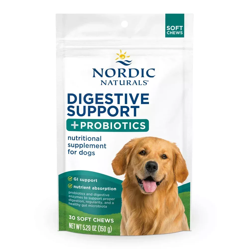 Nordic Natural Digestive Support Dog Soft Chews – Bone Broth – 30ct Bag –