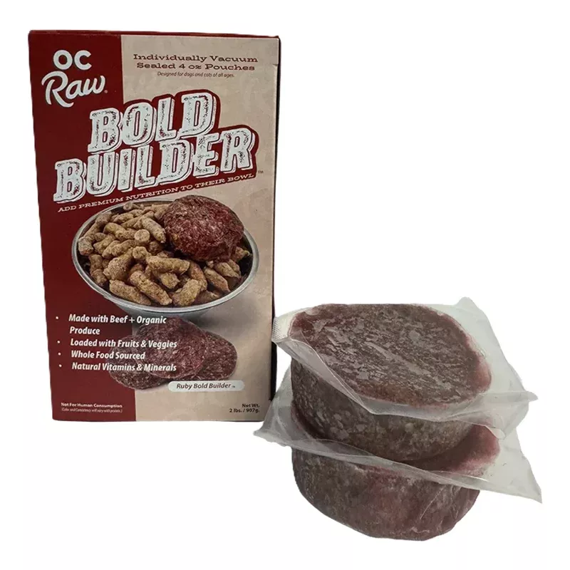 OC Raw Dog Bold Builders Ruby Beef, Frozen Raw Pet Supplement, 2-lb Pouch