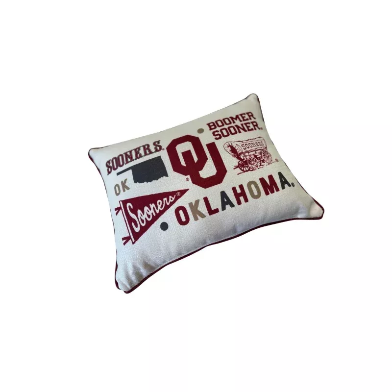 Oklahoma Collegiate Cluster Pillow + Piping + Back