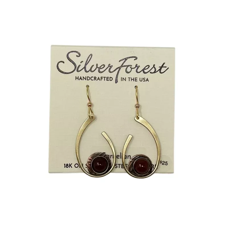 Open Curl with Stone Earrings
