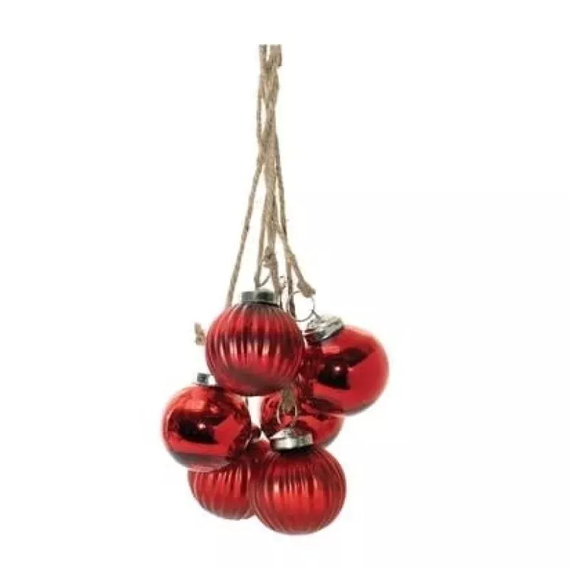Ornament Drop 21L Glass/Jute