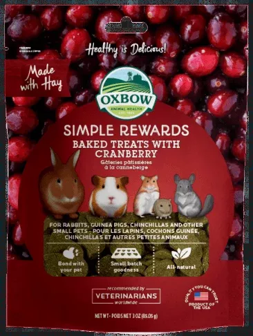 Oxbow Simple Rewards Baked Treats with Cranberry