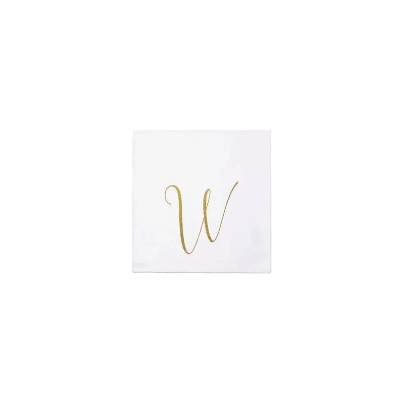 Papersoft Gold Monogram Cocktail Napkins