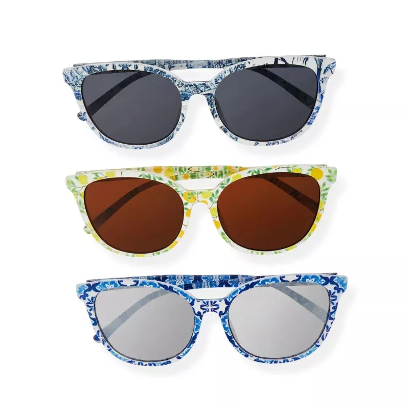Patterned Sunglasses with Case & Cloth