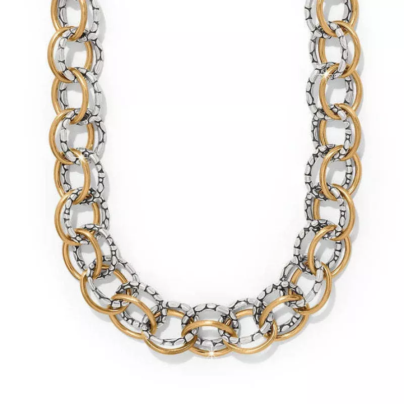 Pebble Link Two Tone Necklace