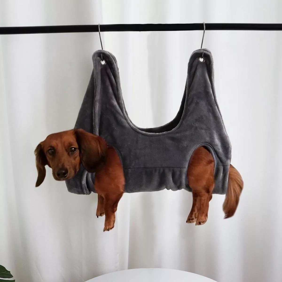 Pet Nails Trimming Pet Grooming Hammock – Grey | M
