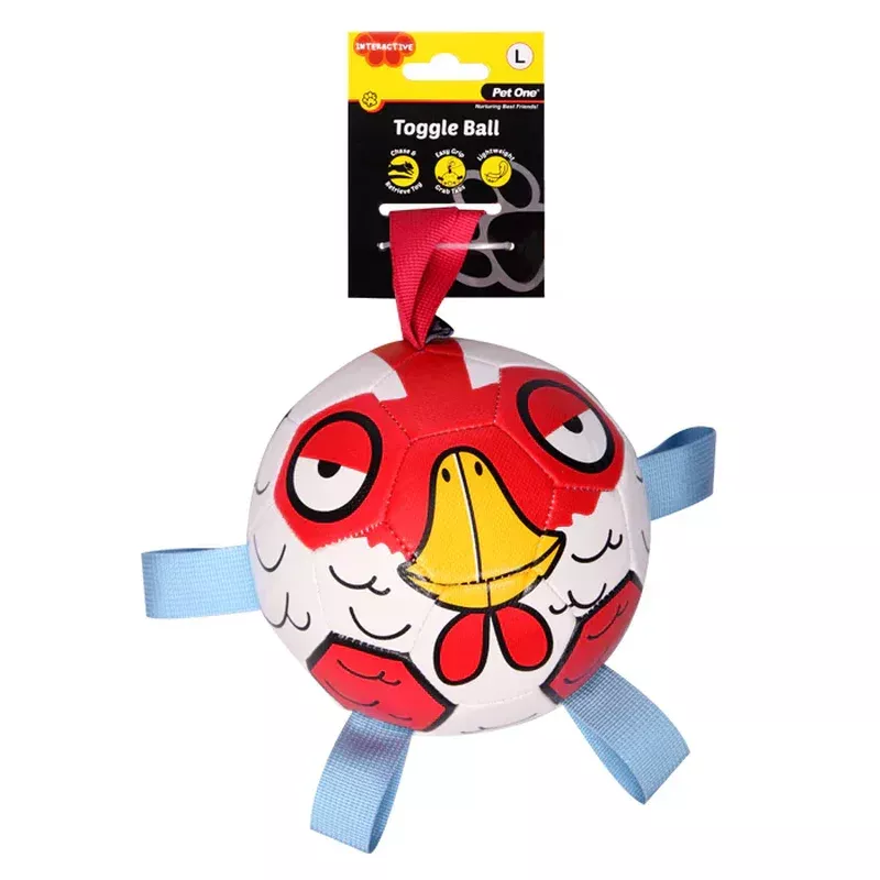 Pet One Dog Toy Interactive Toggle Ball Rooster