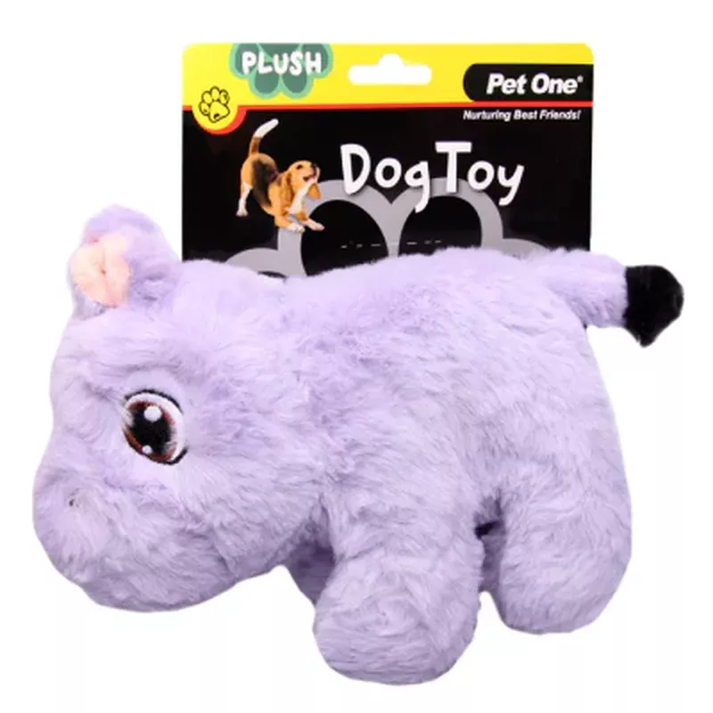Pet One Dog Toy Plush Squeaky Hippo 20cmL
