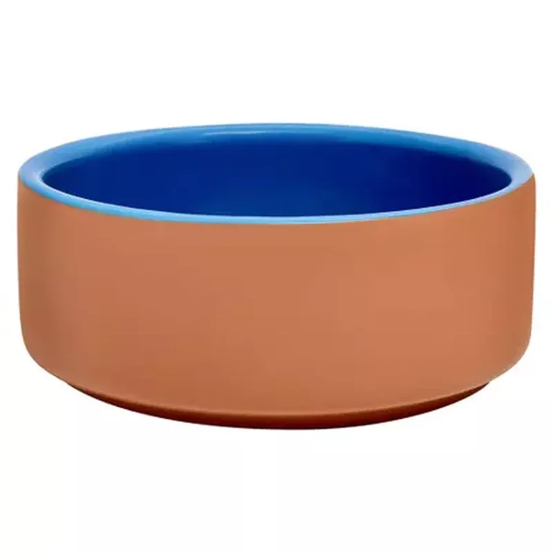 Pet One Terracotta Glazed Bowls Blue/Brown