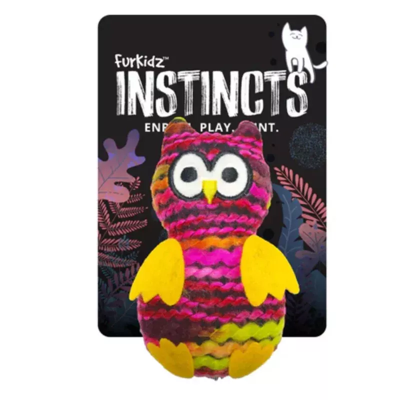 Pet Pacific Furkidz Instincts Woolly Stunned Owl 12cm