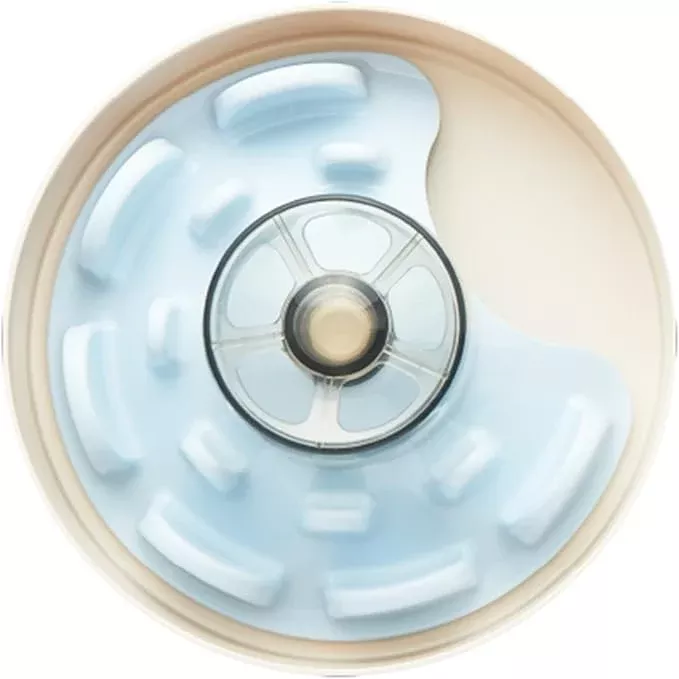 PetDreamHouse Spin Interactive Slow Feeder Bowl for Dogs – UFO Blue – Skill Level: Tricky – Fun and Healthy Feeding with Movable, Adjustable Center Puzzle Piece for All Dogs and Food Types