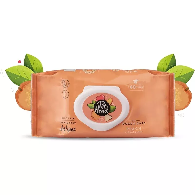 Pethead Peach Wipes 100pk