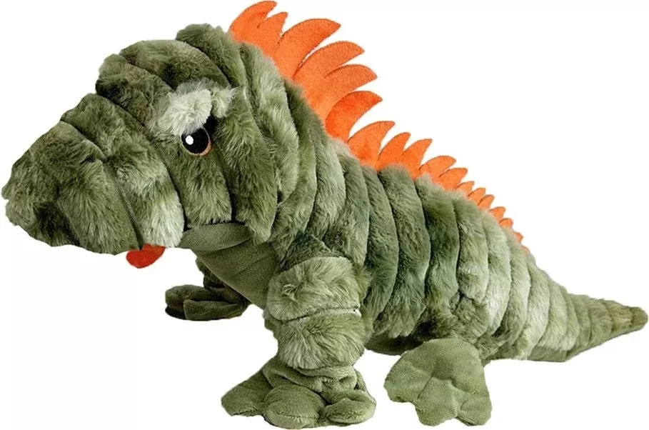 Petlou Zoo Friends Iguana Squeaky Plush Dog Toy, Green, 26-in