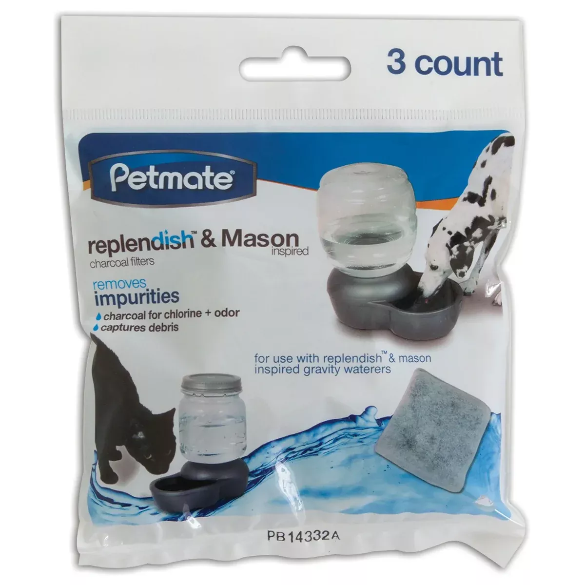 Petmate Replendish & Mason Charcoal Replacement Filters – 3pk