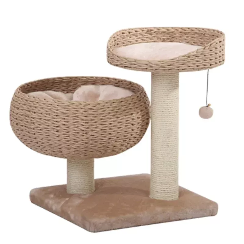 Petpals Cozy Cat Tree with Perch Bowl Cushion and Sisal Scratching Posts