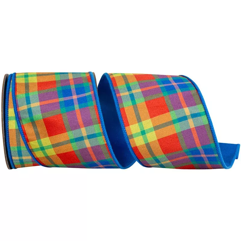 Plaid Bedoya Deluxe Turquoise Backed Wired Edge