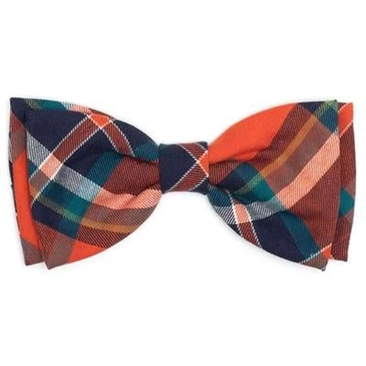 Plaid Bow Tie – Orange And Navy