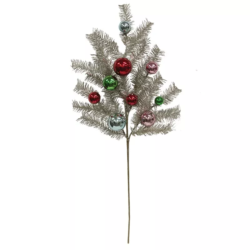 Platinum Tinsel & Bauble Spray