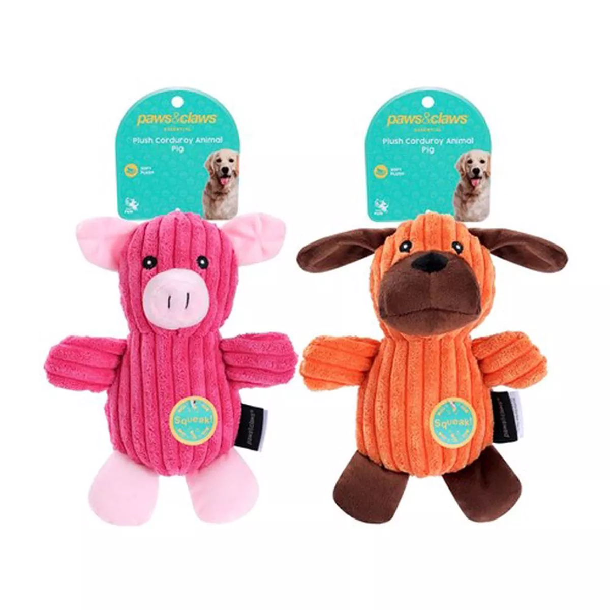 Plush Corduroy Animals 24x16cm
