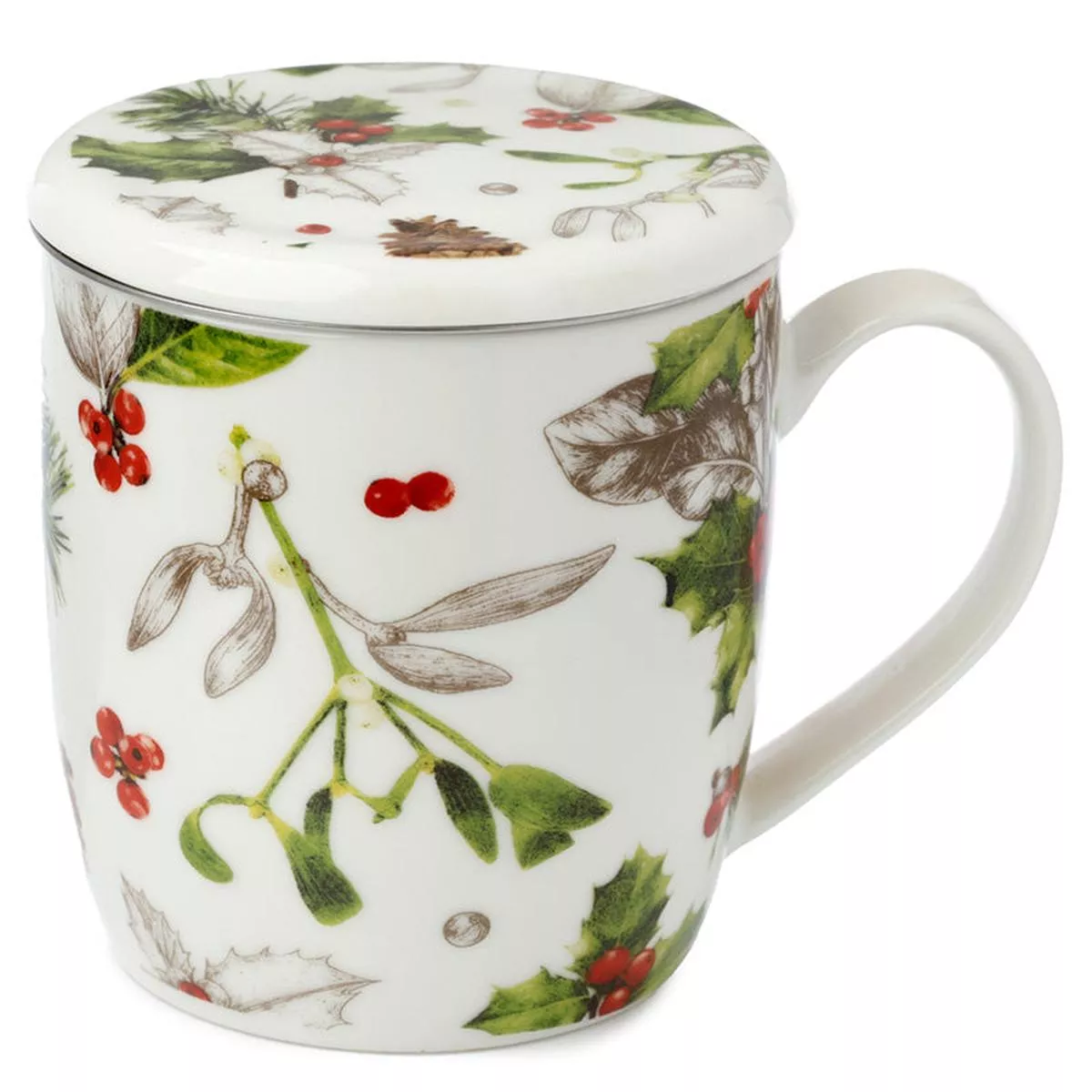 Porcelain MugandInfuser Set – Winter Botanicals